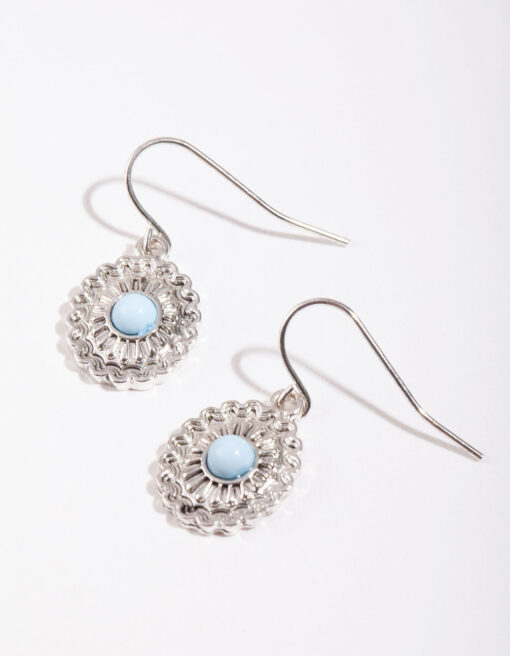 Antique Floral Disc Earrings