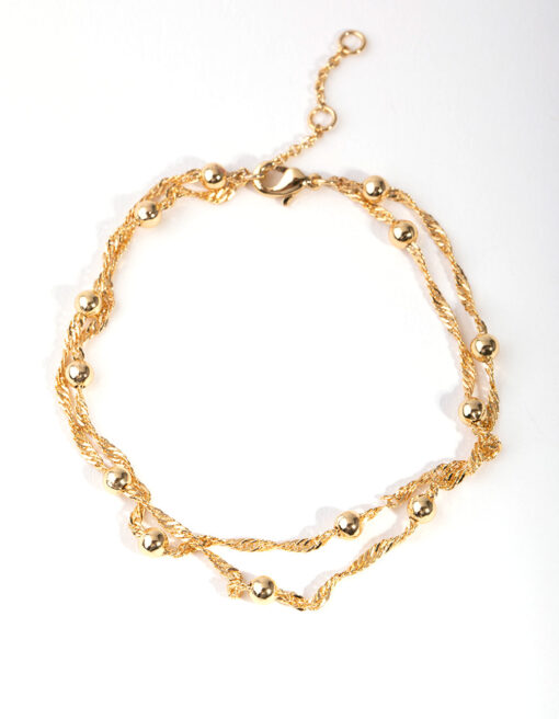 Double Chain & Ball Bracelet