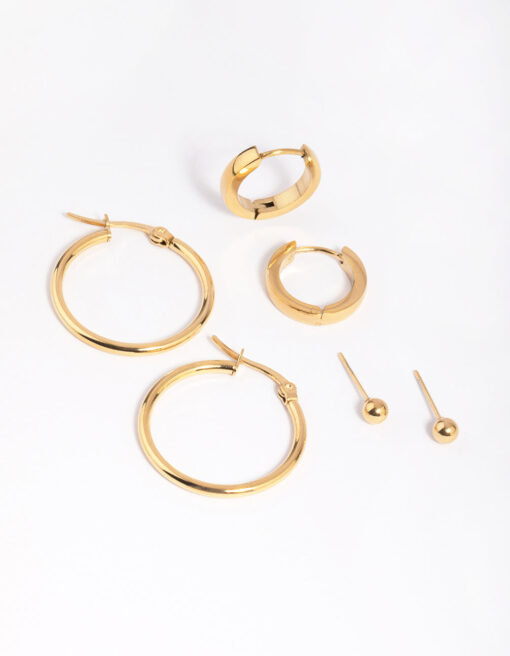 Stainless Steel Ball Stud Earring Pack
