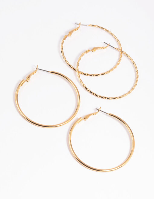 Twisted Hoop Earring Set