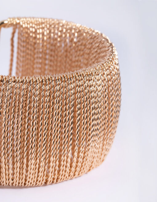 Wide Chain Cuff Bangle Bracelet