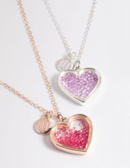 Kids  Diamond Heart Shaker Necklace Pack