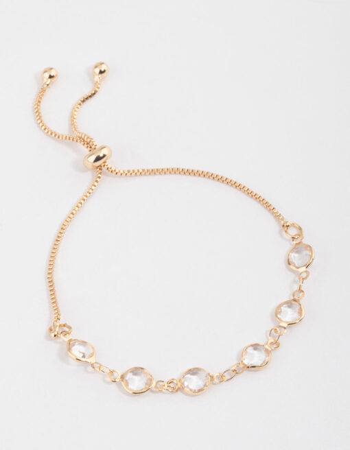 Circle Glass Stone Toggle Bracelet