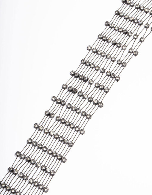 Black Mesh Stretch Scarf Necklace