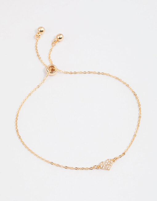 Pave Mini Heart Charm Bracelet