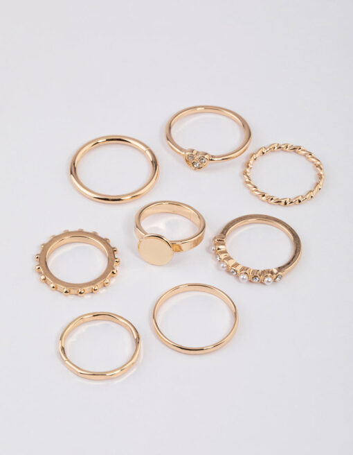 Disc & Heart Ring 8-Pack