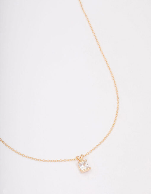 Square Stone Short Necklace