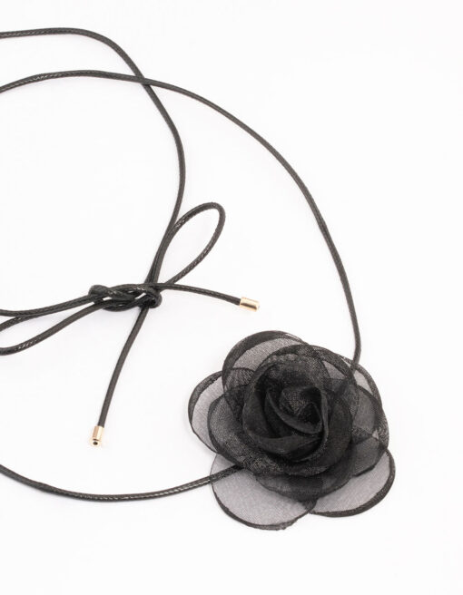 Black Mesh Thin Rope Choker