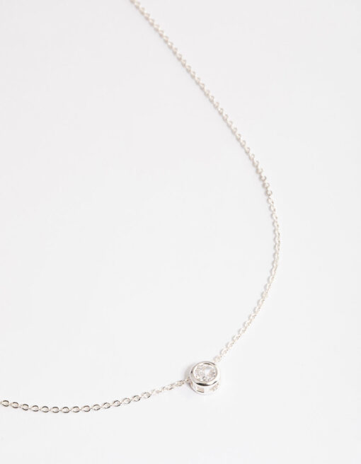 Round Bezelled  Pendant Necklace
