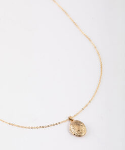 Antique Etched Locket Pendant Necklace
