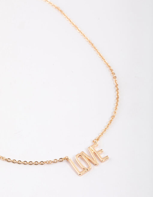 Black Letter Pendant Necklace
