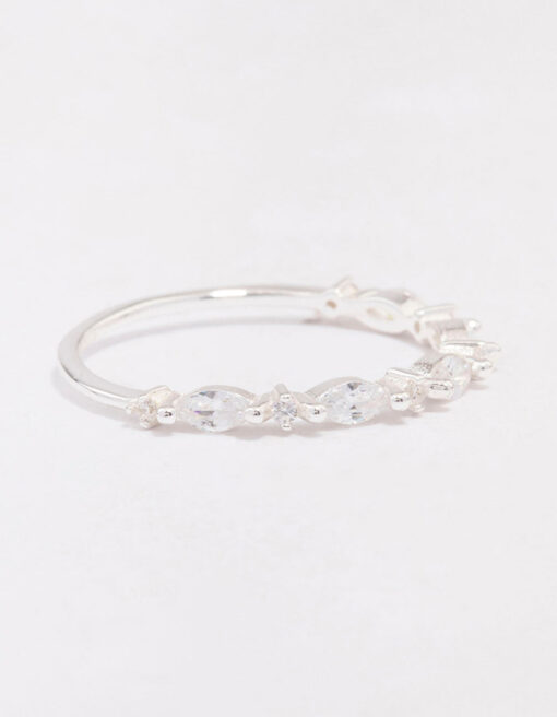 Alternating Marquise Round Ring