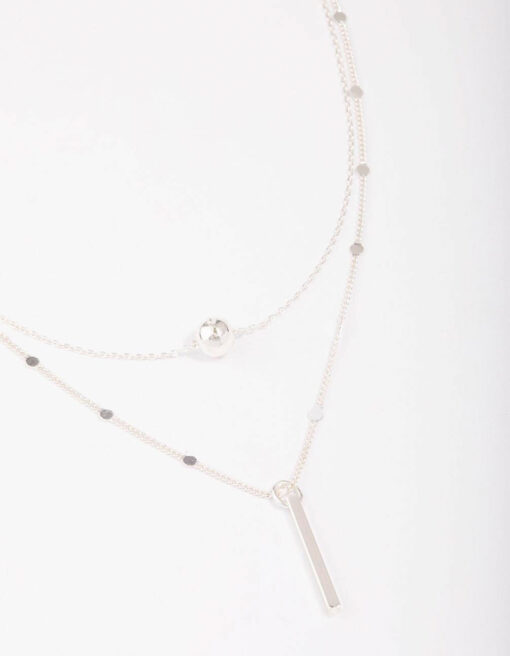 Bar & Ball Layered Necklace