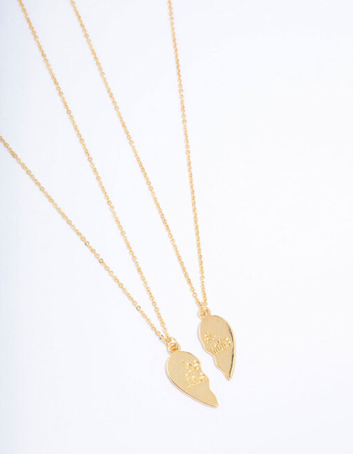Best Friend Heart Pendant Necklace Pack