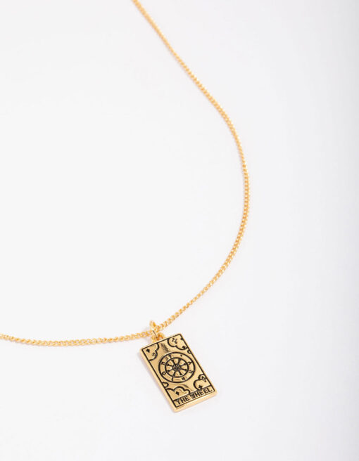 Wheel Tarot Card Pendant Necklace