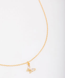 Butterfly & Angel Cubic Zirconia Pendant Necklace