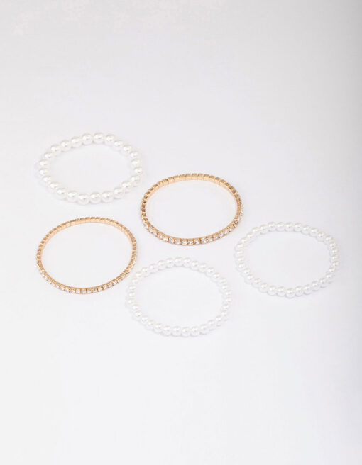 & Pearl Mixed Bracelet 5-Pack
