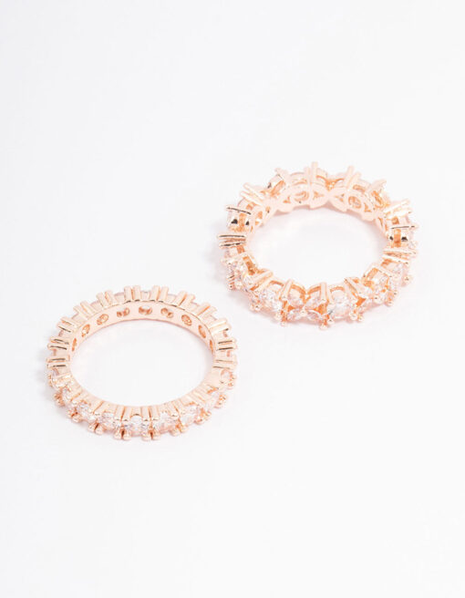Rose Flower Stacking Ring Set