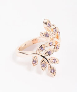 Rose Floral Leaf Wrap Ring