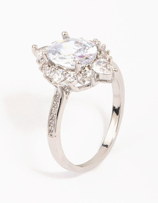 Rhodium Shining Star  Ring