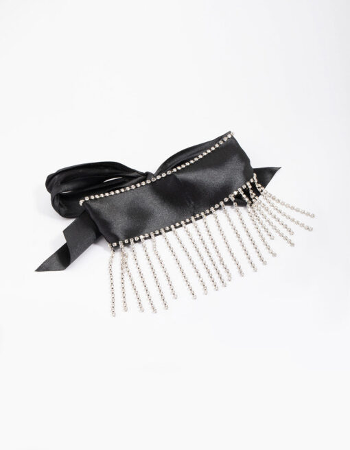 Black Fabric Drop Choker