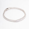 Rhodium Round Emerald-Cut Rectangular Tennis Bracelet