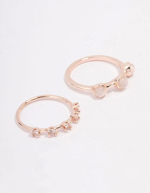 Rose Stone Ring Stack Pack