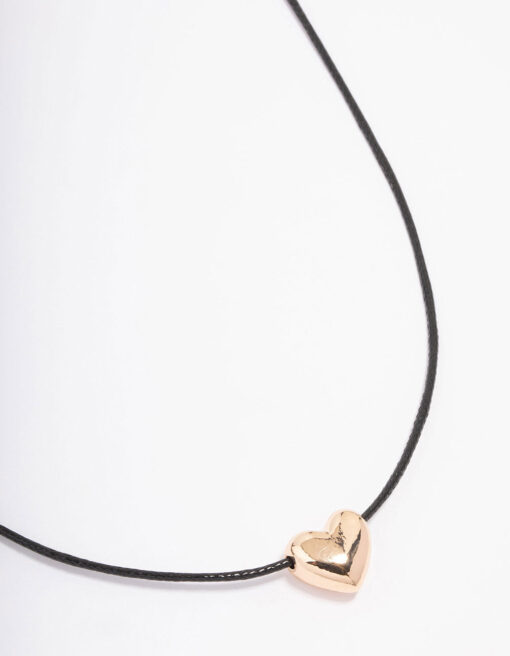 Threaded Heart Cord Pendant Necklace