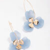 & Blue Large Wire Hoop Earrings