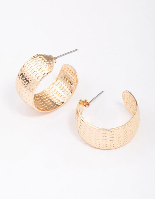 Stippled Wide Hoop Earrings