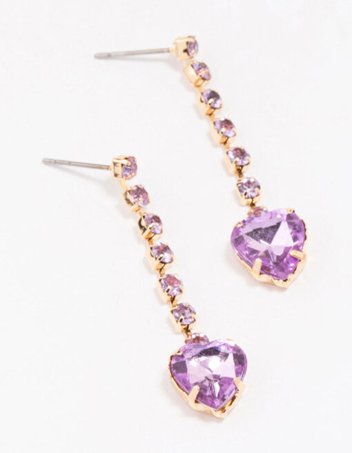 Lilac Heart Earrings