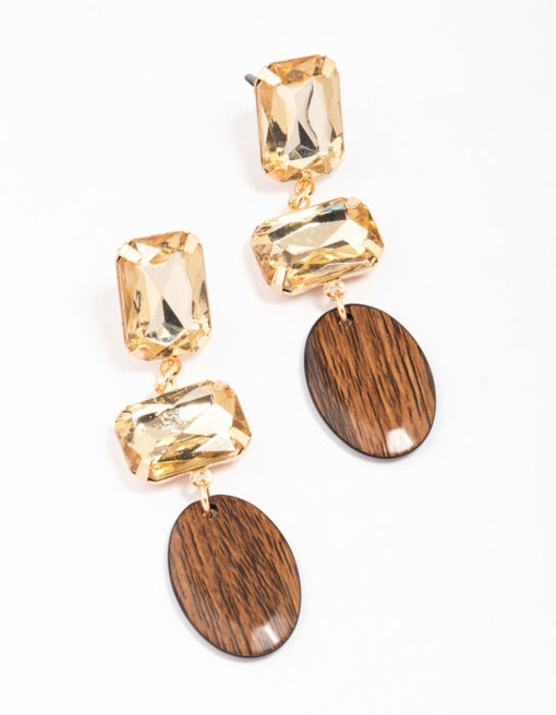Rectangle Wooden Earrings