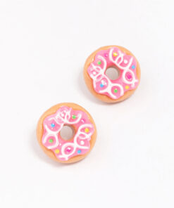 Pink Donut Stud Earrings