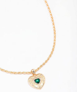 Twisted Rope Heart Pendant Necklace