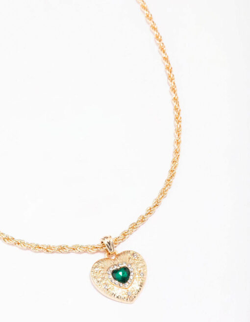 Twisted Rope Heart Pendant Necklace