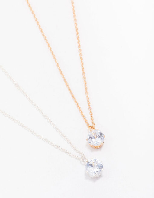 & Solitaire Crystal Necklace Pack