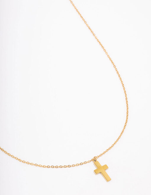 Plain Mini Cross Pendant Necklace