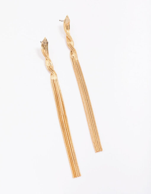 Twisted Cupchain Drop Earrings