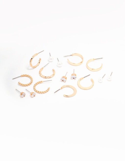 Pearl Mixed Hoop & Stud Earring 8-Pack