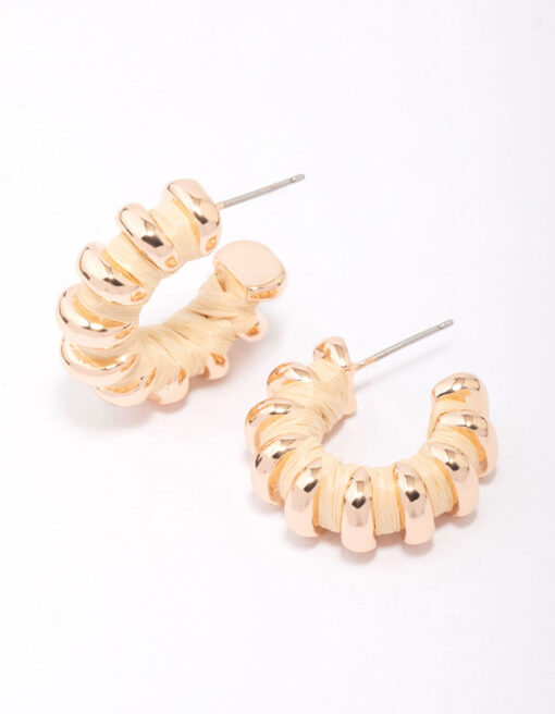 Wrapped Row Hoop Earrings