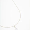 Rhodium Cubic Zirconia Pear Pendant Necklace