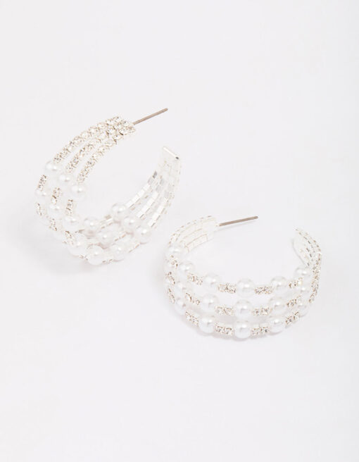 Triple Row Hoop Earrings