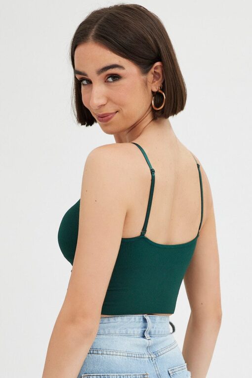 Green Crop Singlet Top Seamless - Image 5