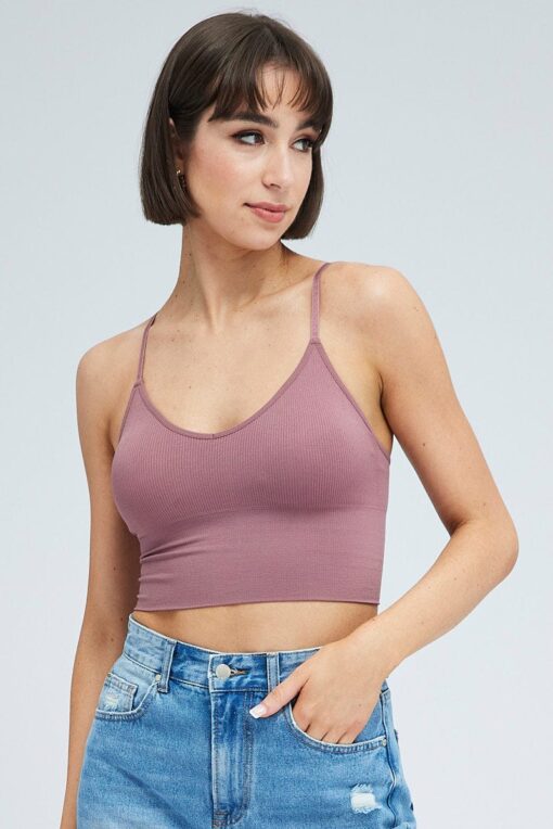 Purple Crop Singlet Top Seamless