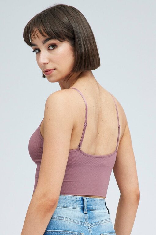 Purple Crop Singlet Top Seamless - Image 5
