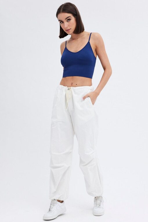 Blue Crop Singlet Top Seamless - Image 2