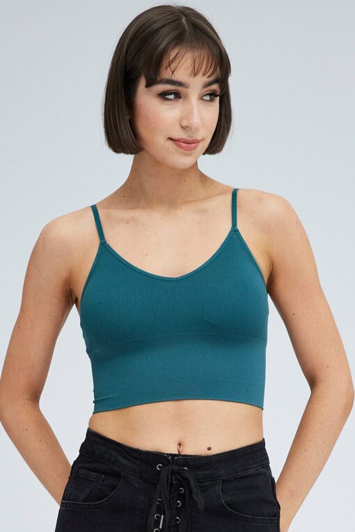 Blue Crop Singlet Top Seamless - Image 3