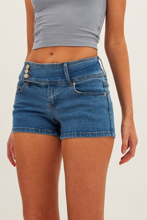 Denim Low Rise Denim Shorts Skinny - Image 2