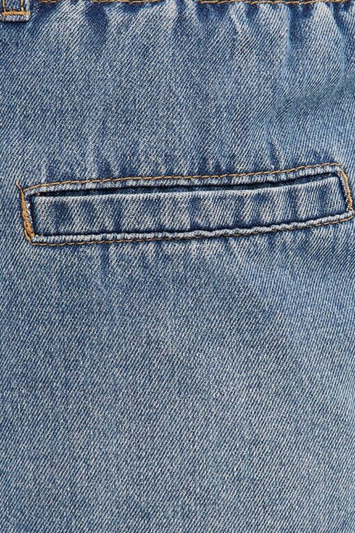 Blue Paperbag Denim Shorts High Rise - Image 6