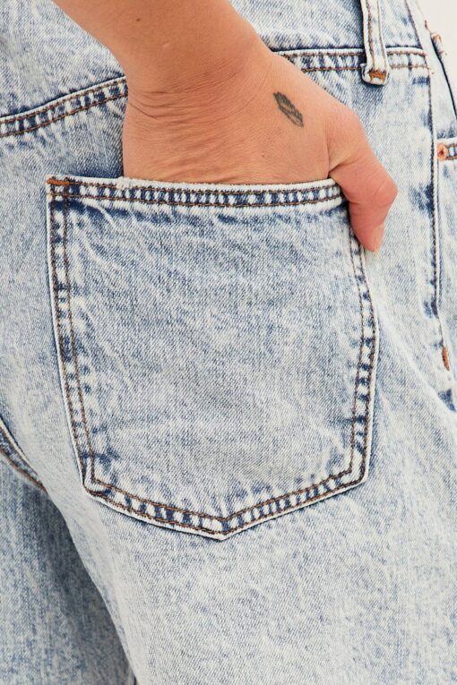 Blue Denim Shorts High Rise Relaxed - Image 6